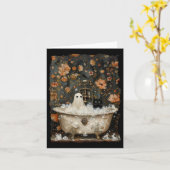 幽霊はフラワーフォレストハロウィーンViで浴槽を取る カード (黄色い花)