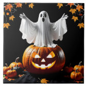 幽霊は夕暮れ時にカボチャから出る タイル (正面)