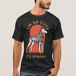 幽霊みたいに可愛い面白いドーベルマン・ハロウィン Tシャツ