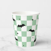 幽霊をテーマにしたハロウィン市松模様に紙カップ 紙コップ (裏面)