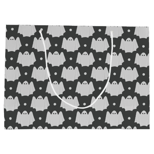 幽霊をテーマにしたハロウィーン ラージペーパーバッグ (裏面)