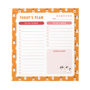 幽霊を日常的にリストするトリックまたは処理プランナー ノートパッド