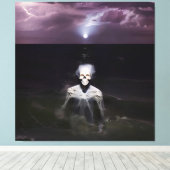 幽霊アットシーオイルペインティング キャンバスプリント (インサイチュ (ウッドフロア))