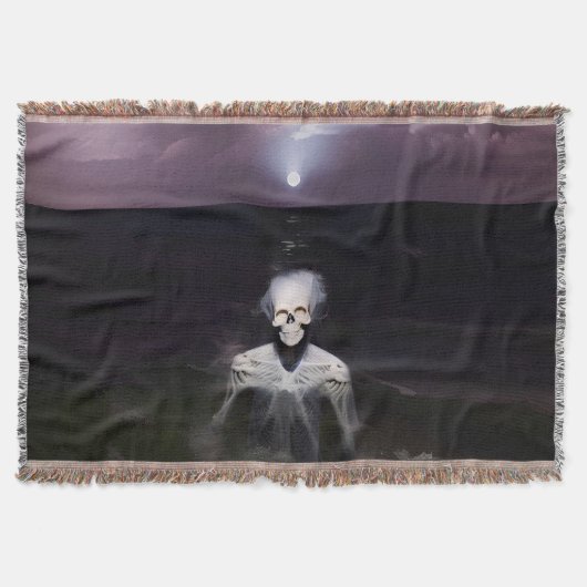 幽霊アットシーオイルペインティング スローブランケット (正面)