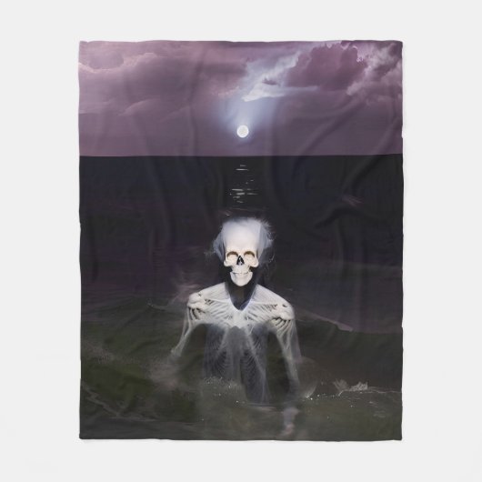 幽霊アットシーオイルペインティング フリースブランケット (正面)