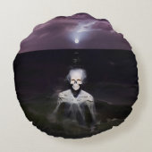 幽霊アットシーオイルペインティング ラウンドクッション (裏面)