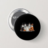 幽霊アンドフレンズコスチューム秋シーズンハロウィー 缶バッジ (正面&裏面)