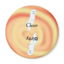 幽霊イエローオレンジの渦巻き汚れたクリーンな食洗機