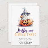 幽霊イングレーウィッチハットハロウィンディナーパーティー 招待状 (正面/裏面)