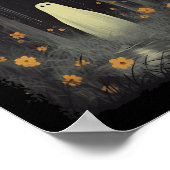 幽霊インザフローラフォレストハロウィンゴシック不気味 ポスター (角)