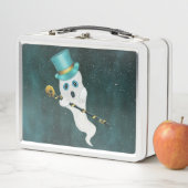 幽霊インスターリーナイトスカイ間抜け顔トップハットスカル メタルランチボックス (インサイチュ)