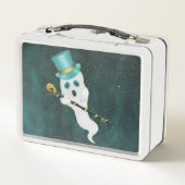 幽霊インスターリーナイトスカイ間抜け顔トップハットスカル メタルランチボックス (裏面)