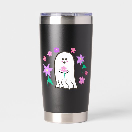 幽霊イン・フラワーガーデン 保温保冷タンブラー (正面)