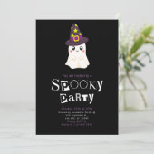 幽霊ウィザードスターズモダンミニマリストハロウィーン 招待状 (スタンド正面)