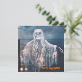 幽霊ウィッシュハッピーハローウィン パーソナライズされた カード (スタンド正面)