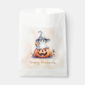 幽霊ウィッチハットジャックオランタンハッピーハローウィン フェイバーバッグ (正面)