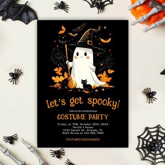 幽霊ウィッチ不気味10月ハローウィンパーティ 招待状