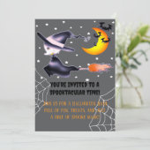 幽霊ウィッチ飛んでいるハロウィーンナイト 招待状 (スタンド正面)