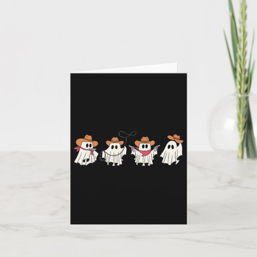 幽霊ウエスタンカウボーイ不気味シーズンハロウィーントリック カード (正面)