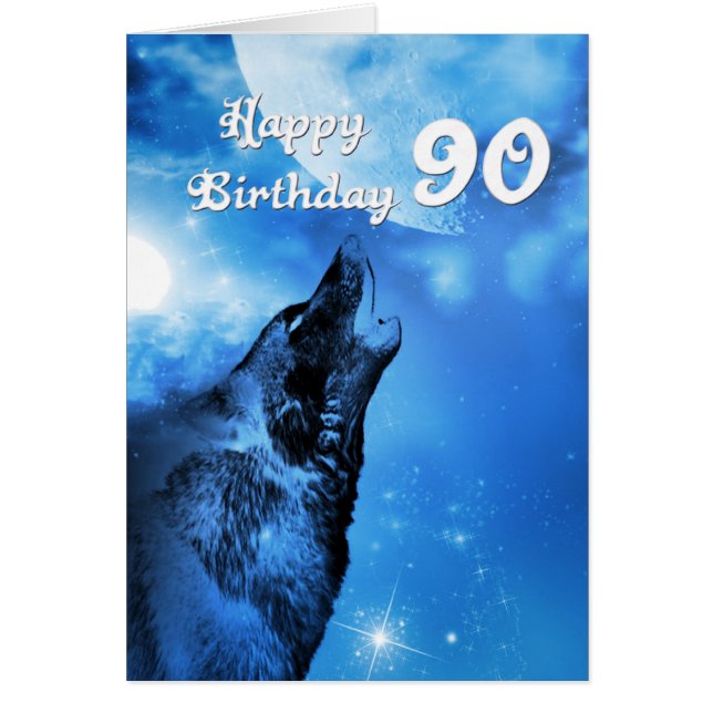 幽霊ウルフが90歳の誕生日カードをハウリング (正面)
