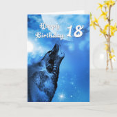 幽霊ウルフハウリング18thバースデーカード カード (黄色い花)