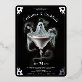 幽霊エレガントマルティーニハローウィンパーティ 箔招待状 (正面)