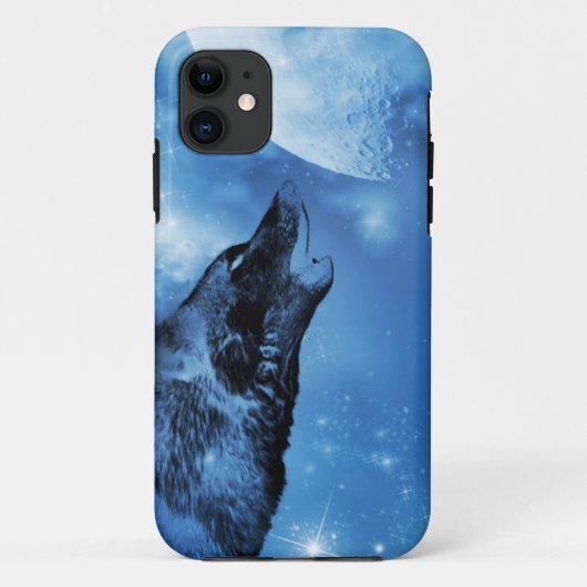 幽霊オオカミが月を見て泣いている Case-Mate iPhoneケース (裏面)