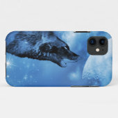 幽霊オオカミが月を見て泣いている Case-Mate iPhoneケース (裏面(横))