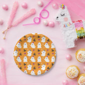 幽霊オレンジパターンハロウィーン誕生日パーティーキッズ ペーパープレート (パーティー)