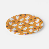 幽霊オレンジパターンハロウィーン誕生日パーティーキッズ ペーパープレート (アングル)