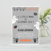 幽霊オレンジリトルブハロウィーンベビーシャワー 招待状 (スタンド正面)