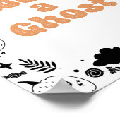 幽霊オレンジ幽霊ハロウィーン誕生日を採用 ポスター (角)