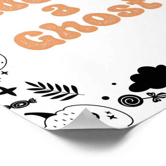 幽霊オレンジ幽霊ハロウィーン誕生日を採用 ポスター (角)