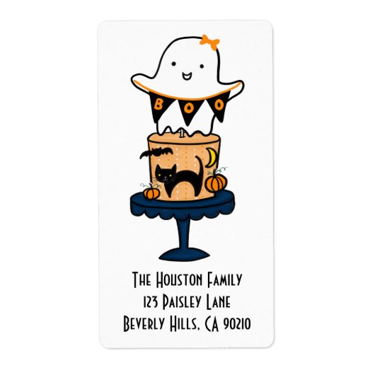 幽霊オンハロウィーンケーキ ラベル (正面)