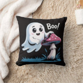 幽霊オンマッシュルームクッション – かわいい不気味 クッション (ブランケット)