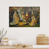 幽霊カウボーイコスチュームハロウィーンのカボチャのちょうちんカボチャ ポスター (キッチン)