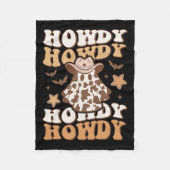 幽霊カウボーイハットこうもりロデオウエスタンハロウィーン フリースブランケット (正面)