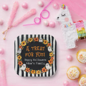 幽霊カスタムハローウィンパーティ- 「A Treat for you」 ペーパープレート (パーティー)