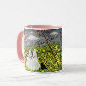 幽霊カップルと花Art Mug マグカップ (正面左)