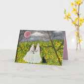 幽霊カップルスタイル1フォーエバーアートカード カード (黄色い花)