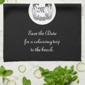 幽霊カニのシルエットとシャドーモノグラム写真 キッチンタオル (折り畳み)