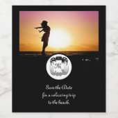 幽霊カニのシルエットとシャドーモノグラム写真 ワインラベル (シングルラベル)