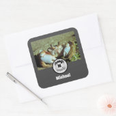 幽霊カニのシルエットと影の名前タグフォト スクエアシール (封筒)