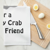 幽霊カニのシルエット影モノグラムをキャスト キッチンタオル (四つ折り)