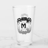 幽霊カニのシルエット影モノグラムをキャスト タンブラーグラス (裏面)