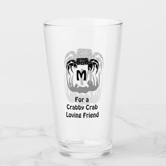 幽霊カニのシルエット影モノグラムをキャスト タンブラーグラス (正面)