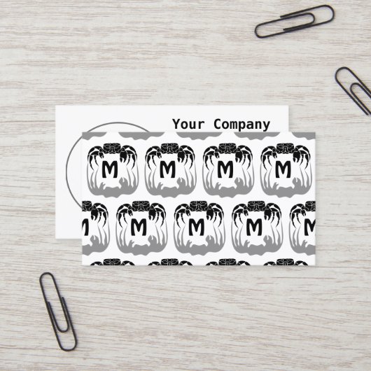 幽霊カニのシルエット影モノグラムをキャスト 名刺 (正面/裏面インサイチュ)