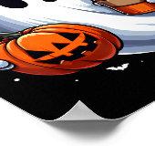 幽霊カボチャのスパイスを飲む男性の女性キッズハロー ポスター (角)