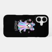 幽霊カラフルデザイン(弓と花) iPhone 16ケース (裏面横)