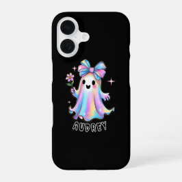 幽霊カラフルデザイン(弓と花) iPhone 16ケース